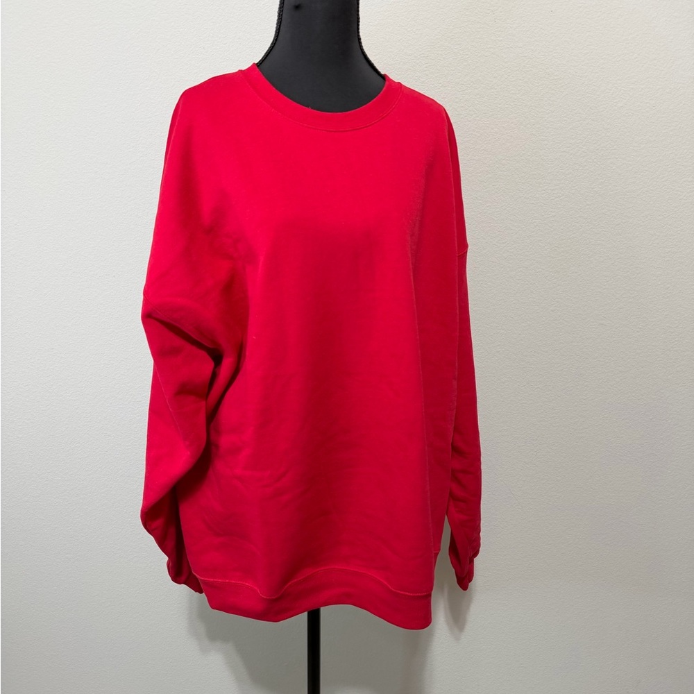 Hanes Women's Bright Red Crew Neck Sweat shirt W4